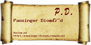 Passinger Dioméd névjegykártya